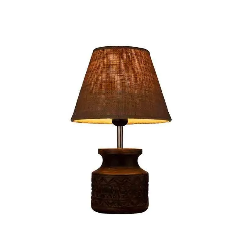 Beigeness Fabric Table Lamp - Beige,Brown media 5