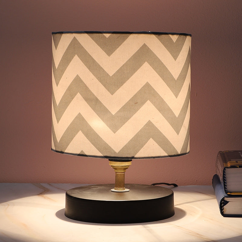 Chevron Light Loop Printed Iron Table Lamp - Grey,White,Black