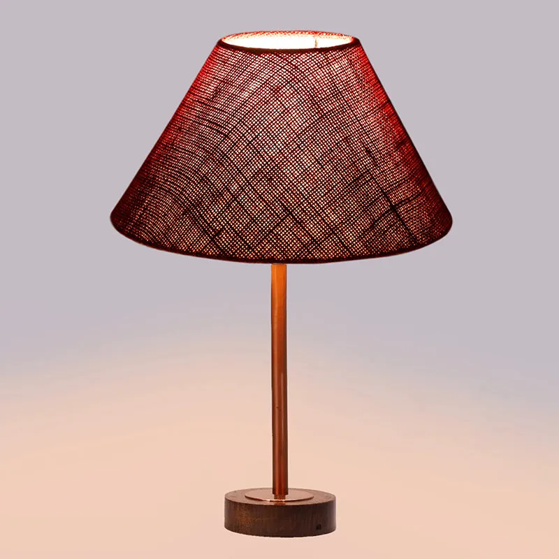 Sienna II Rodin Wooden Table Lamp - Maroon,Copper,Brown media 5