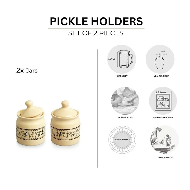 Warli Muse Airtight Storage Jar (280 ML Each) - Set Of Two media 5