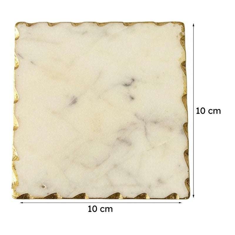 Holden Handcrafted Square Marble Coaster - Set Of Two media 6