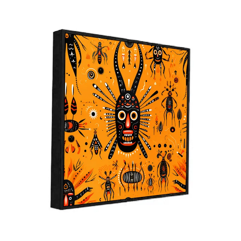 Tribal Masks Canvas Wall Art With Frame media 3
