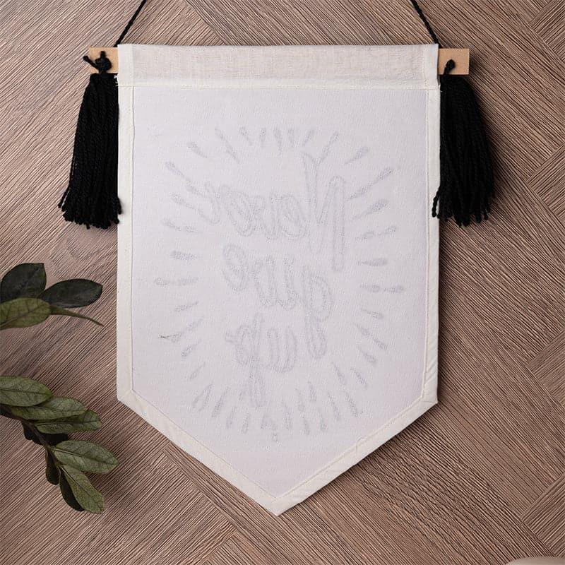 Never Give Up Banner Fabric & Wool Wall Accent media 4