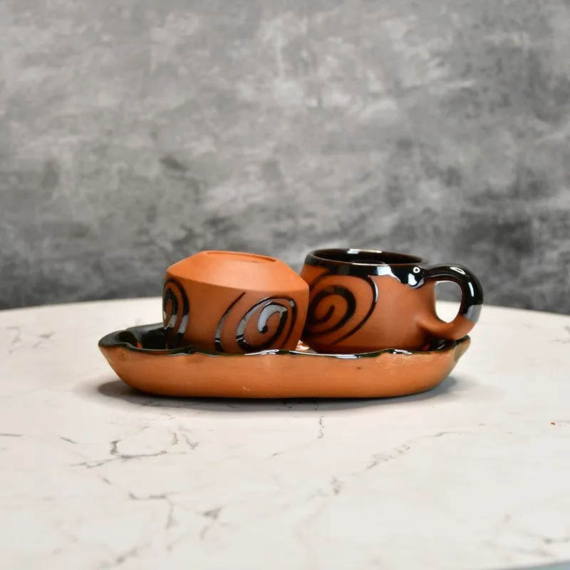 Tranquil Sip Terracotta Tea Set & Tea Pots - Four Piece Set media 6