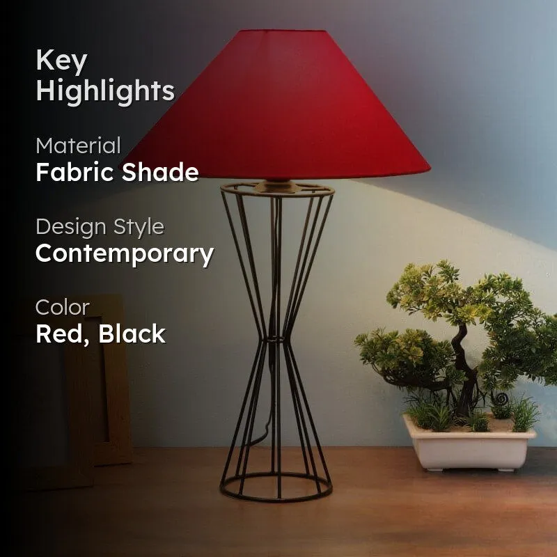 Ondine Briar Fabric Table Lamp - Red,Black media 2