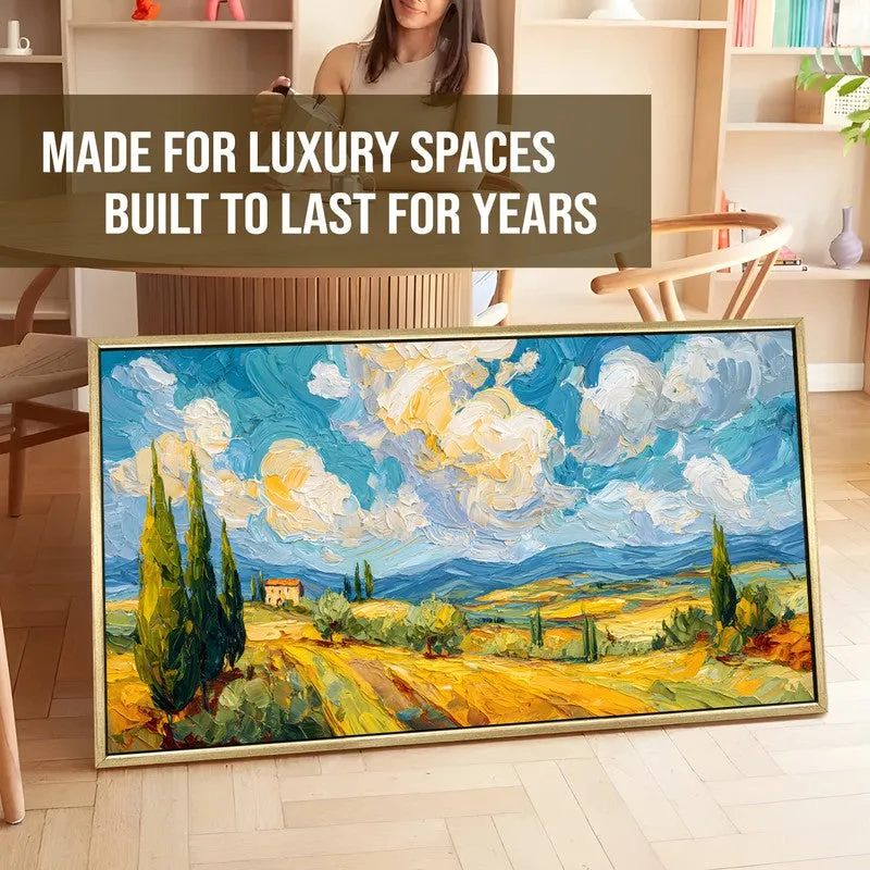 Sunlit Expanse Canvas Wall Painting With Frame media 5