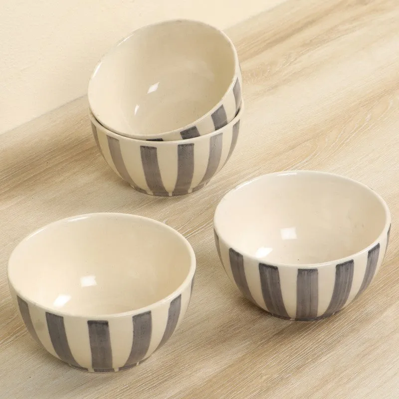 ServeScape Snack Bowls (Grey,White,200 mL Each) - Set Of Four media 4