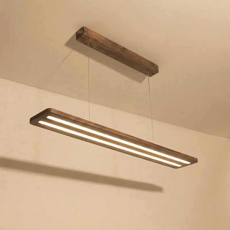 Hespera Linear LED Wooden Ceiling Lamp - Brown media 5