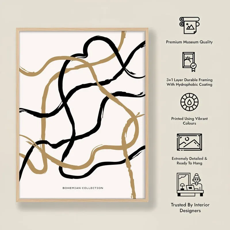Measured Curve Canvas Wall Painting With Brown Frame media 10