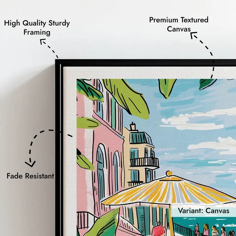 Vintage Saint - Tropez Framed Canvas Wall Painting media 7