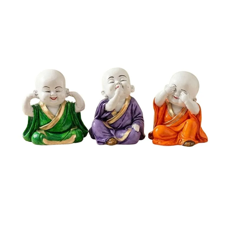 Zen Harmony Budhha Resin Showpiece - Set of Three media 4