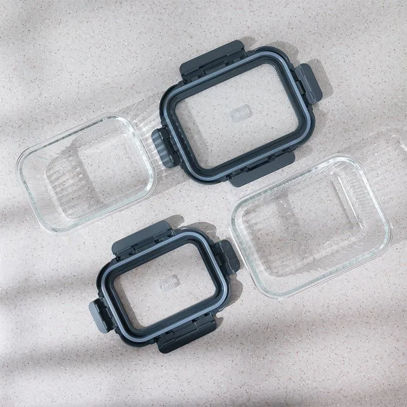 Giva Glass Lunch Box (640 ML /1040 ML)- Set Of Four media 7