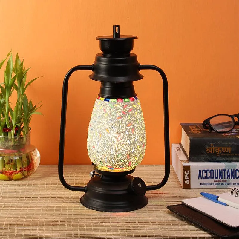 Siera Mosaic Lantern Iron Table Lamp media 1