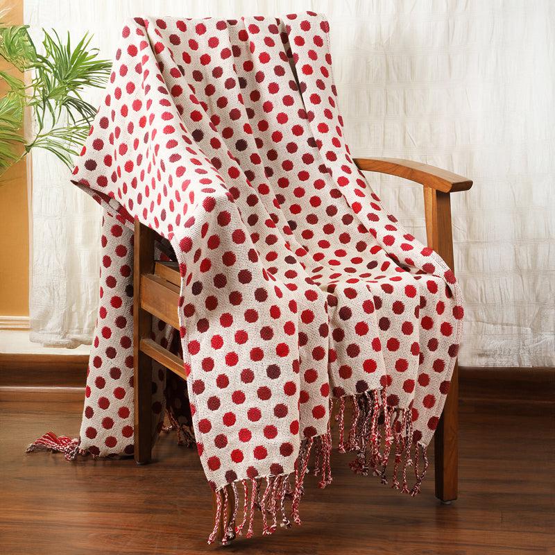 Confetti Comfort Knitted Cotton Throw - Red media 6