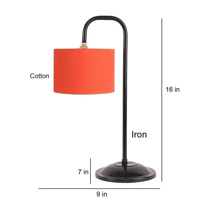 Flynn Arch Fabric Table Lamp - Orange,Black media 7