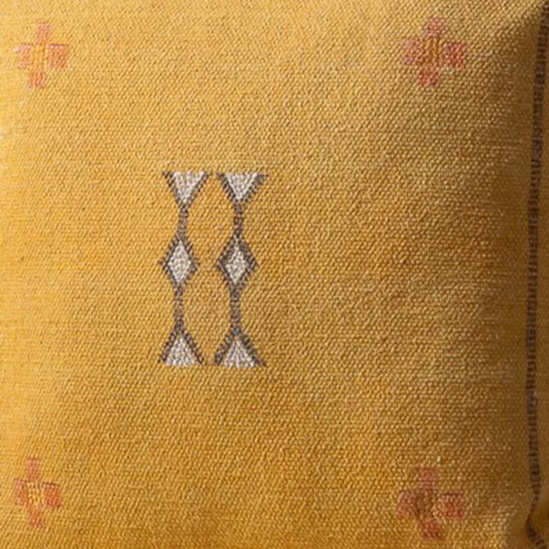 Tribal Glyph V Embroidered Cushion Cover - Yellow media 3