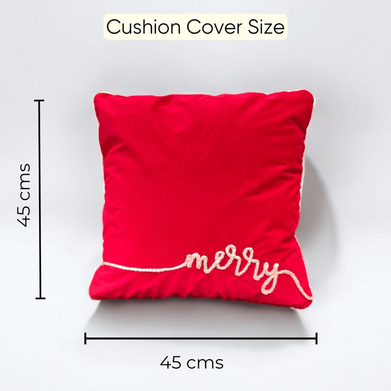 Crimson Gold Cheer Velvet Christmas Cushion Cover media 6