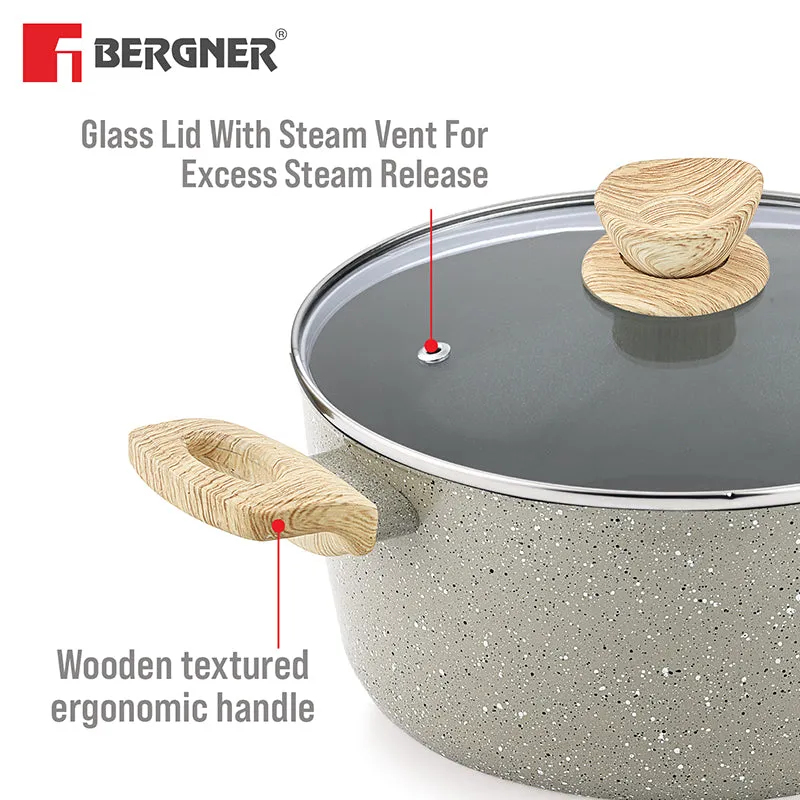 Bergner Ever Glide Induction Safe Non-Stick Cooking Pot With Lid - 5500/27 cm media 6
