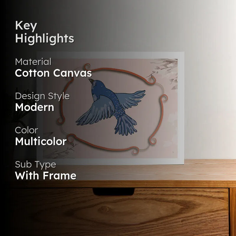 Sparrow Flight Wall Art with White Frame media 2