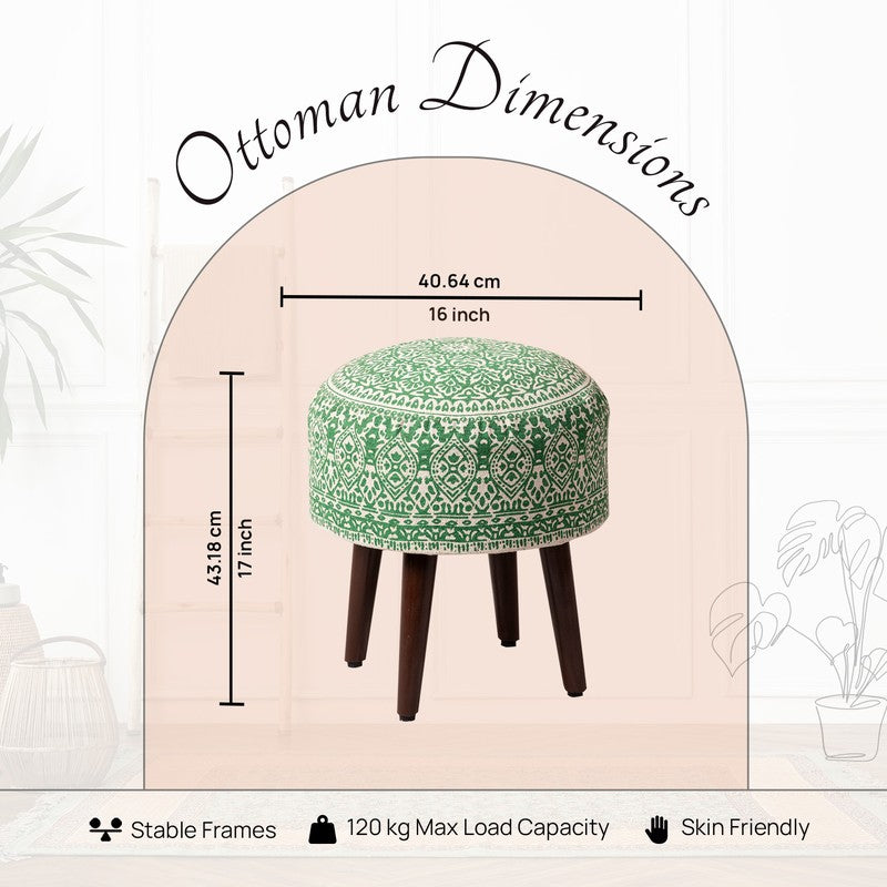 Dona Cotton Ottoman - Green media 6