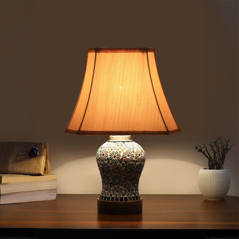 Santora Square Wooden Table Lamp - Multicolor