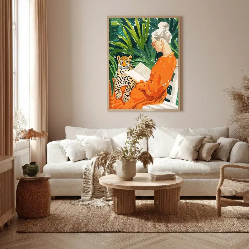 Prowl Poetry Canvas Wall Painting - Brown Frame media 5