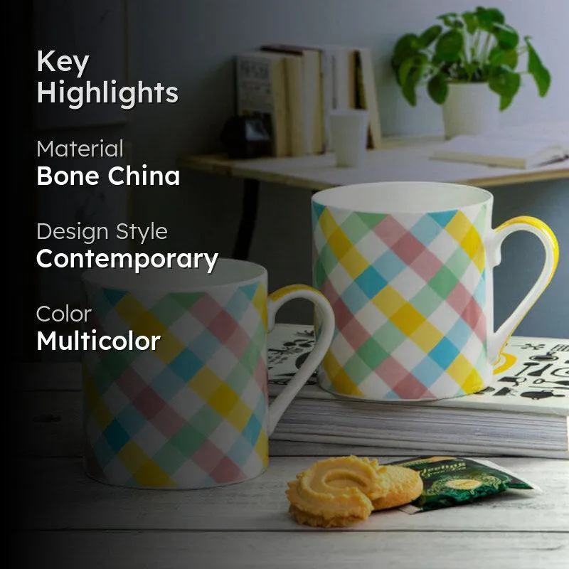 Maxi Cross Bone China Coffee Mug (360 mL Each) - Set of Two - 2