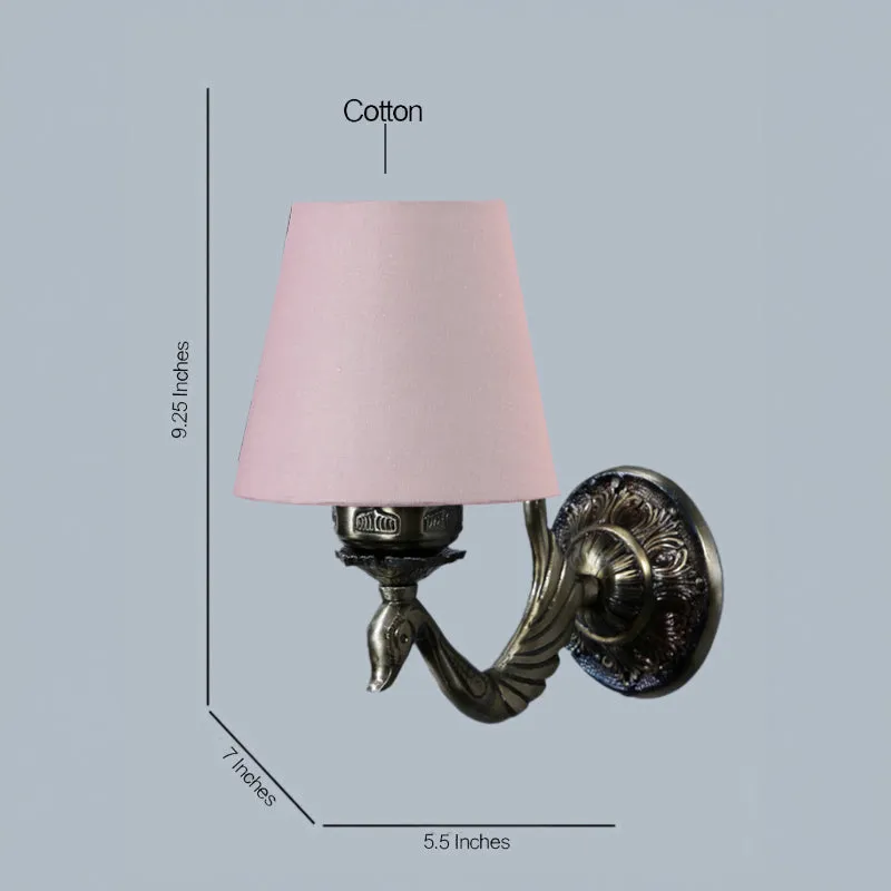 Amro Retro Conical Fabric & Metal Wall Lamp - Grey media 5