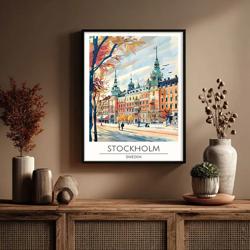 Vintage Stockholm Framed Canvas Wall Painting media 3