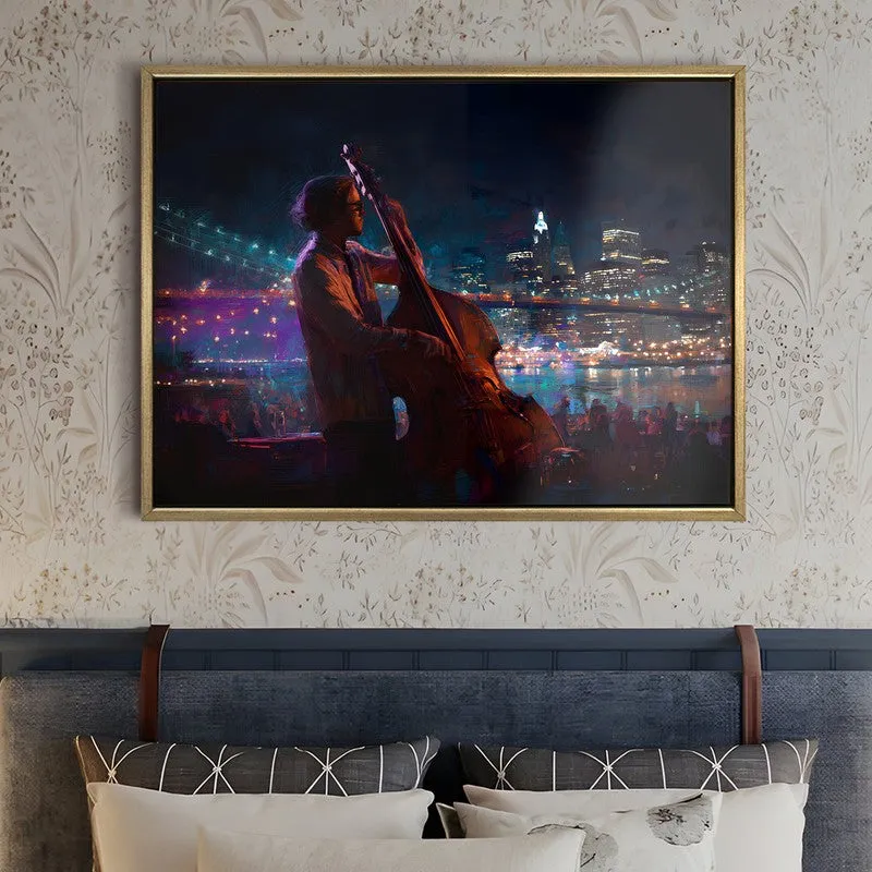 Midnight Bass Canvas Wall Painting With Frame media 5