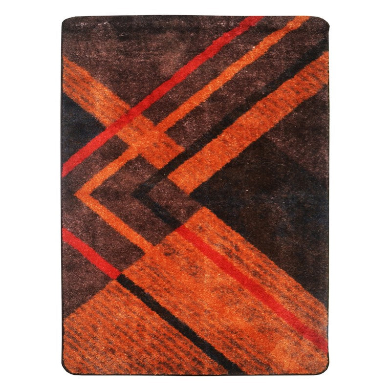 Beyric Abstract Micro Fiber Area Rug - Brown,Red