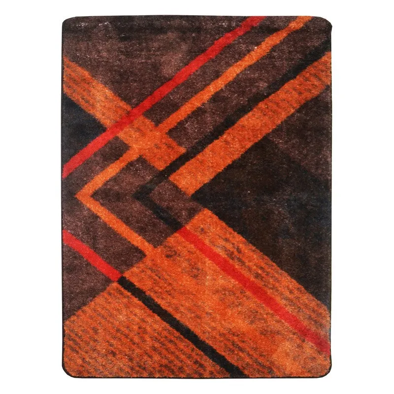 Beyric Abstract Micro Fiber Area Rug - Brown,Red media 1