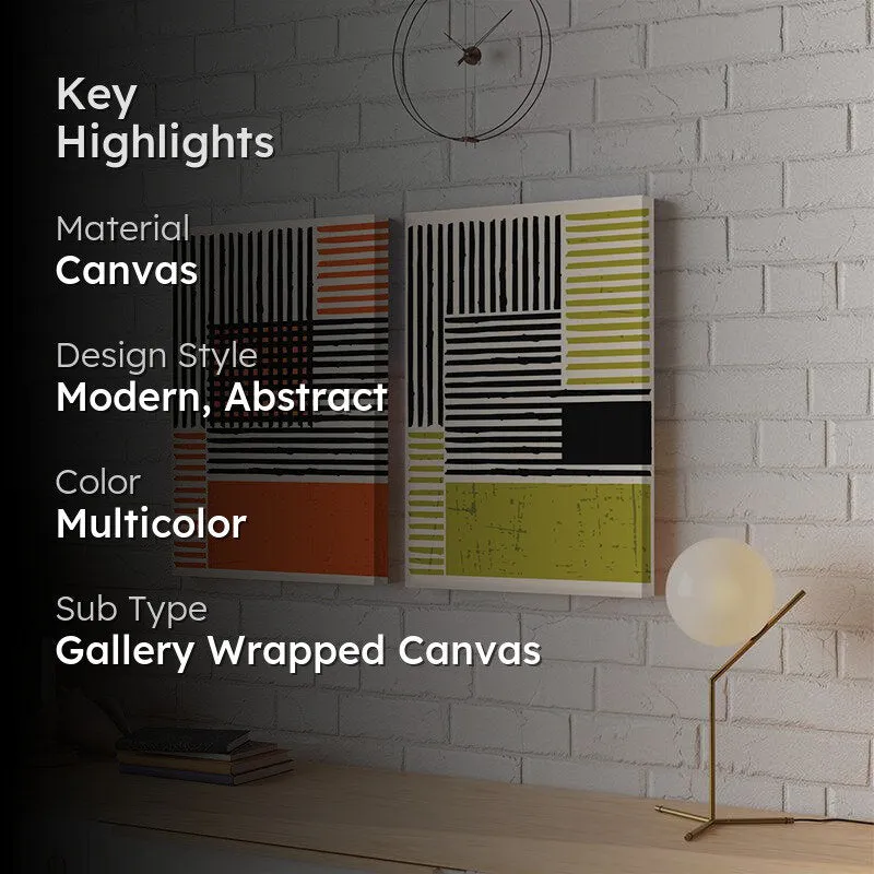Novaile Abstract Canvas Wall Painting - Set Of Two media 2