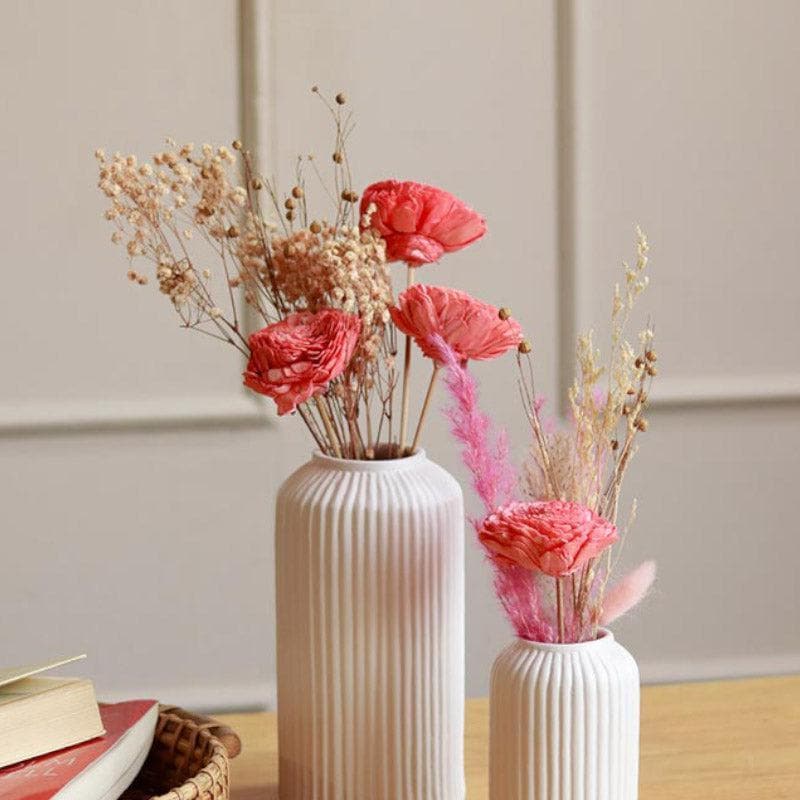 Ganola Vase With Naturally Dried Flower Bunch - Set of Two media 3