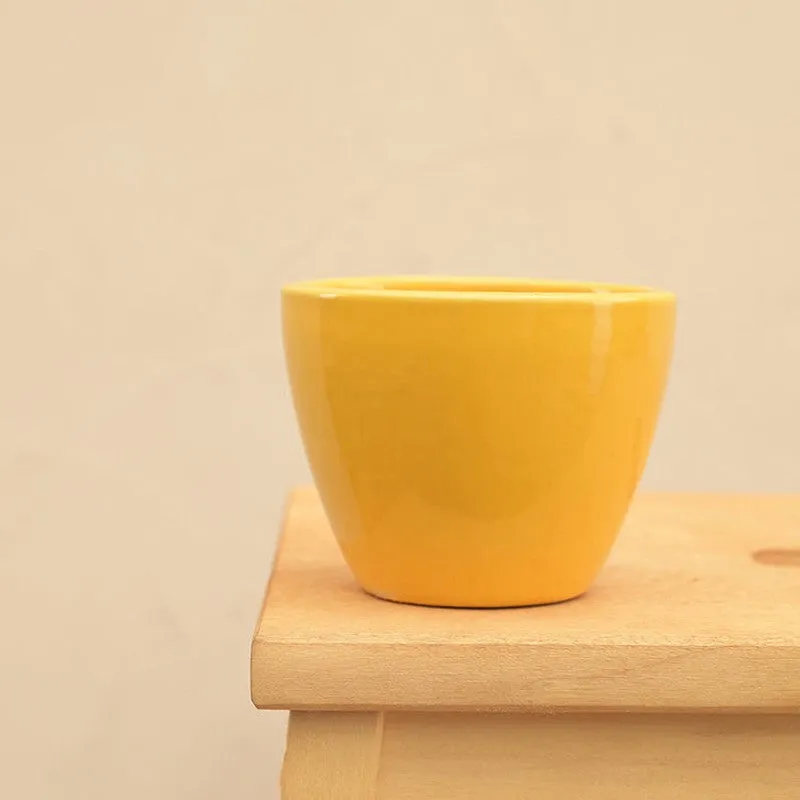 Ugaoo Apple Yellow Ceramic Pot- Small media 1