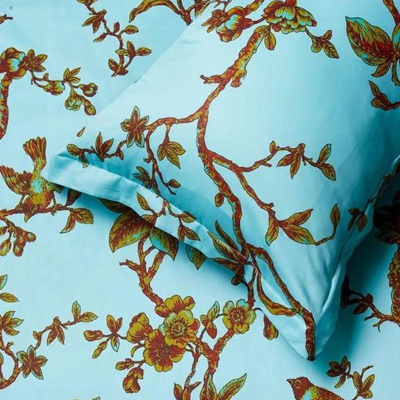 Anaidda Printed Cotton Bedsheet (Blue) - 300 TC media 7