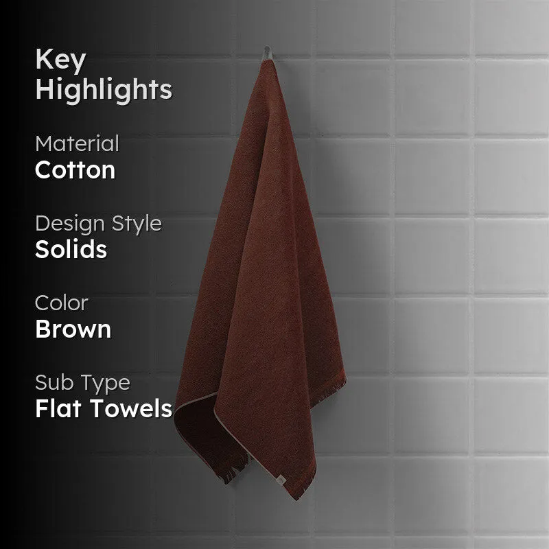 Gamchha Terry Cotton Bath Towel - Brown media 2