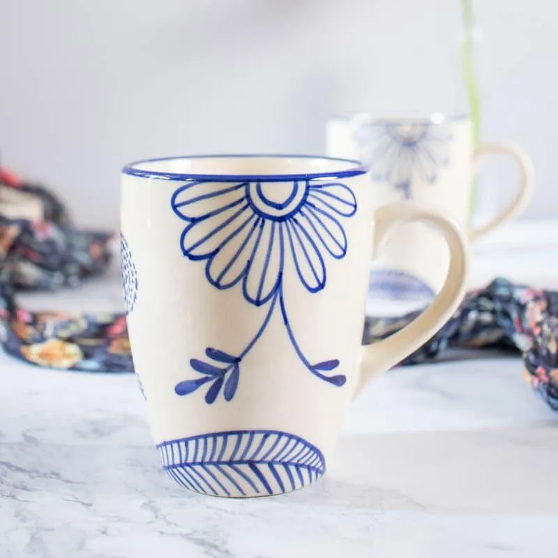 Polki Ceramic Coffee Mug (300 mL Each) - Set of Two media 3