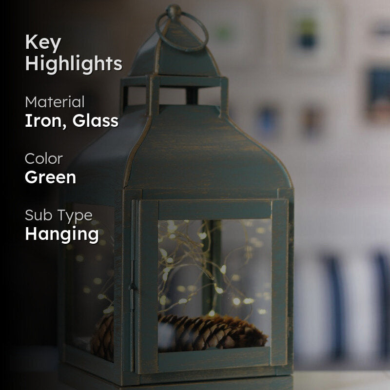 Vilara Lantern Tealight Candle Holder - Green media 2