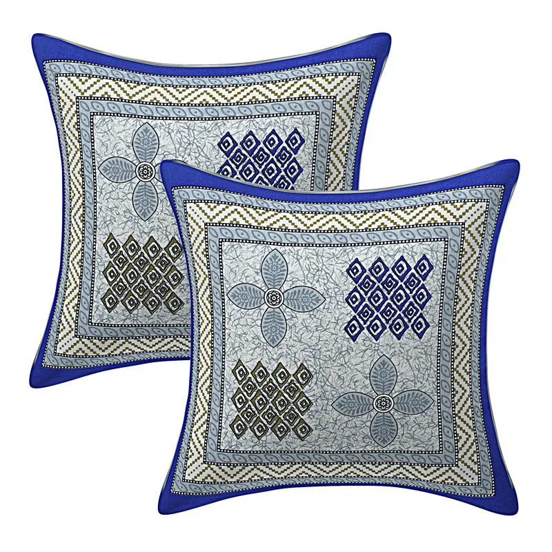 Jonaki Printed Diwan Set (Blue) - Six Piece Set media 3