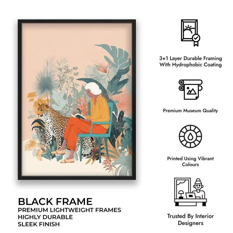 Solitude Safari Canvas Wall Painting - Black Frame media 10