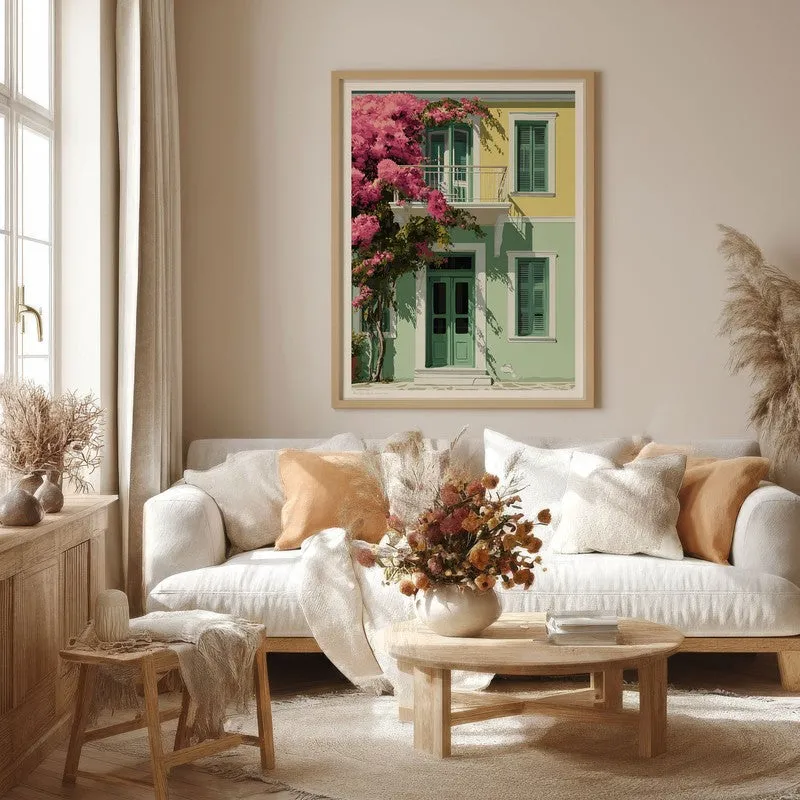 Noontide Neon Canvas Wall Painting - Brown Frame media 4