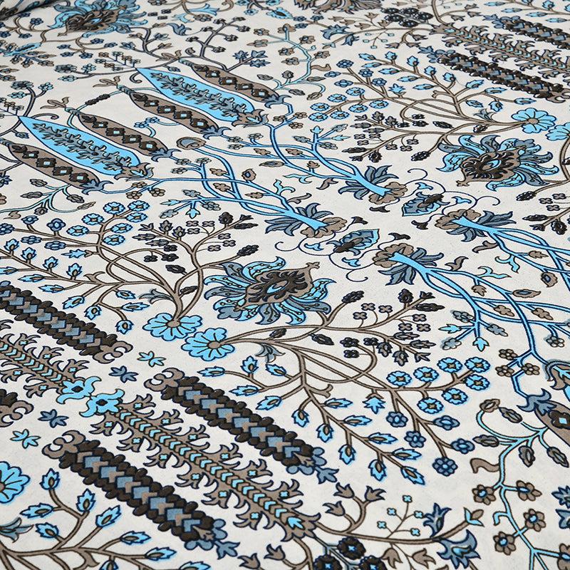 Ritu Mandala Ethnic Cotton Bedsheet (Blue & Green) - 160 TC media 5