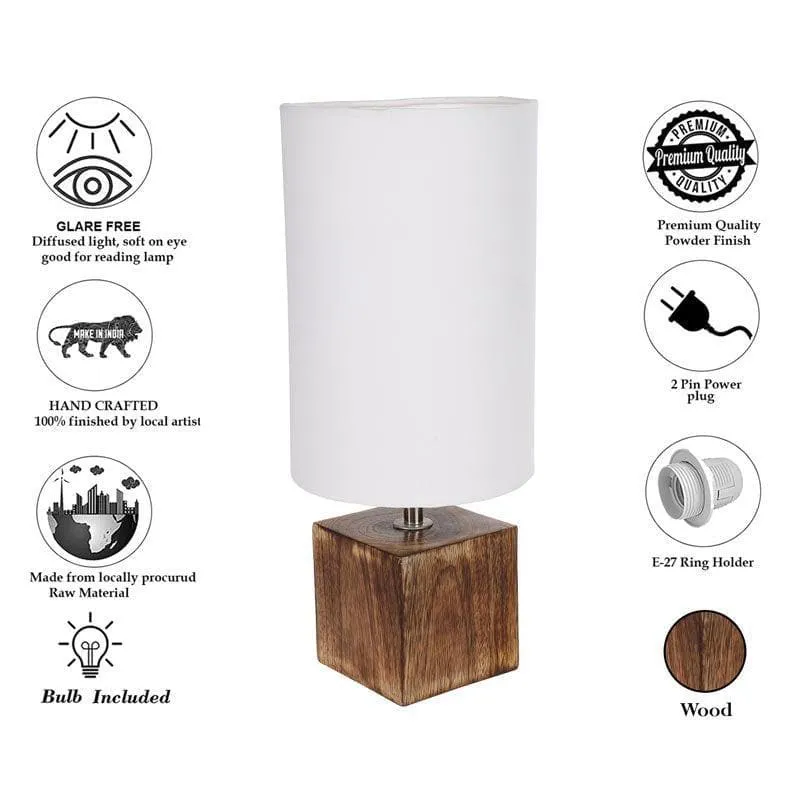 Introspection Fabric Table Lamp - White,Brown media 6