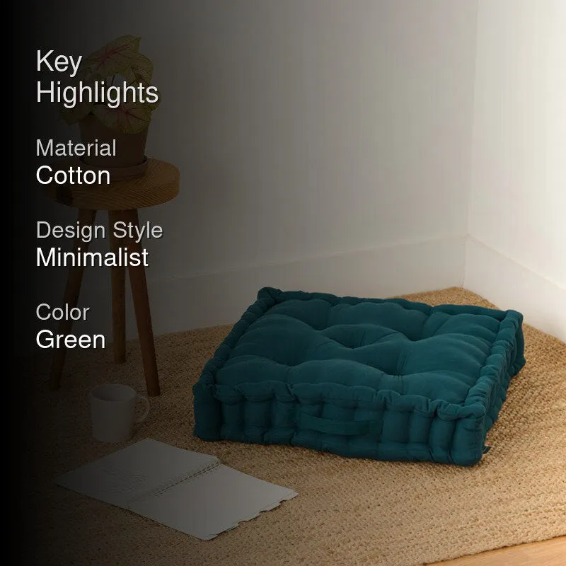 Marlon Cotton Floor Cushion - Botanical Green media 2