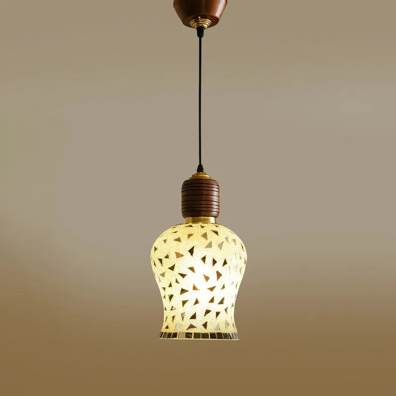 Mosaic Geo Pendant Wooden Ceiling Lamp media 6