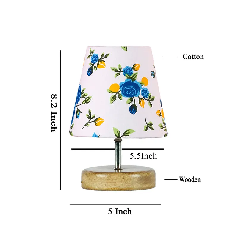 Petricho Blue Fluer Fabric Table Lamp - Multicolor media 5
