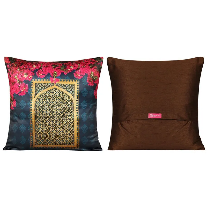 India Circus Royal Grove Printed Satin Cushion Cover - Set Of Five media 5