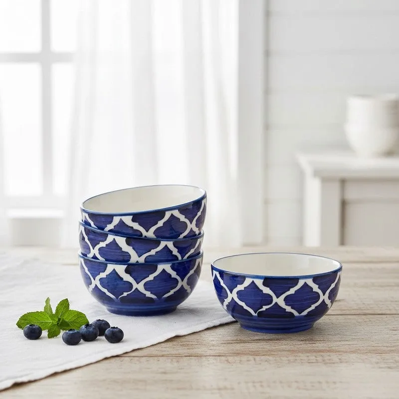 MiniFeast Ceramic Snack Bowls (Blue, 150 mL Each) - Set Of Four media 1