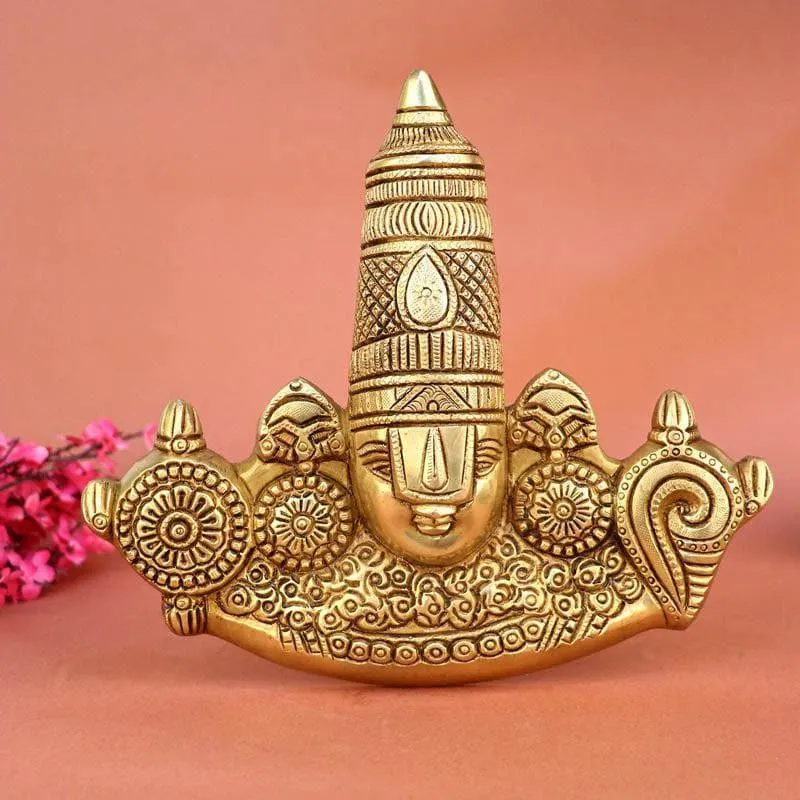 Tirupati Balaji Face Brass Idol media 1